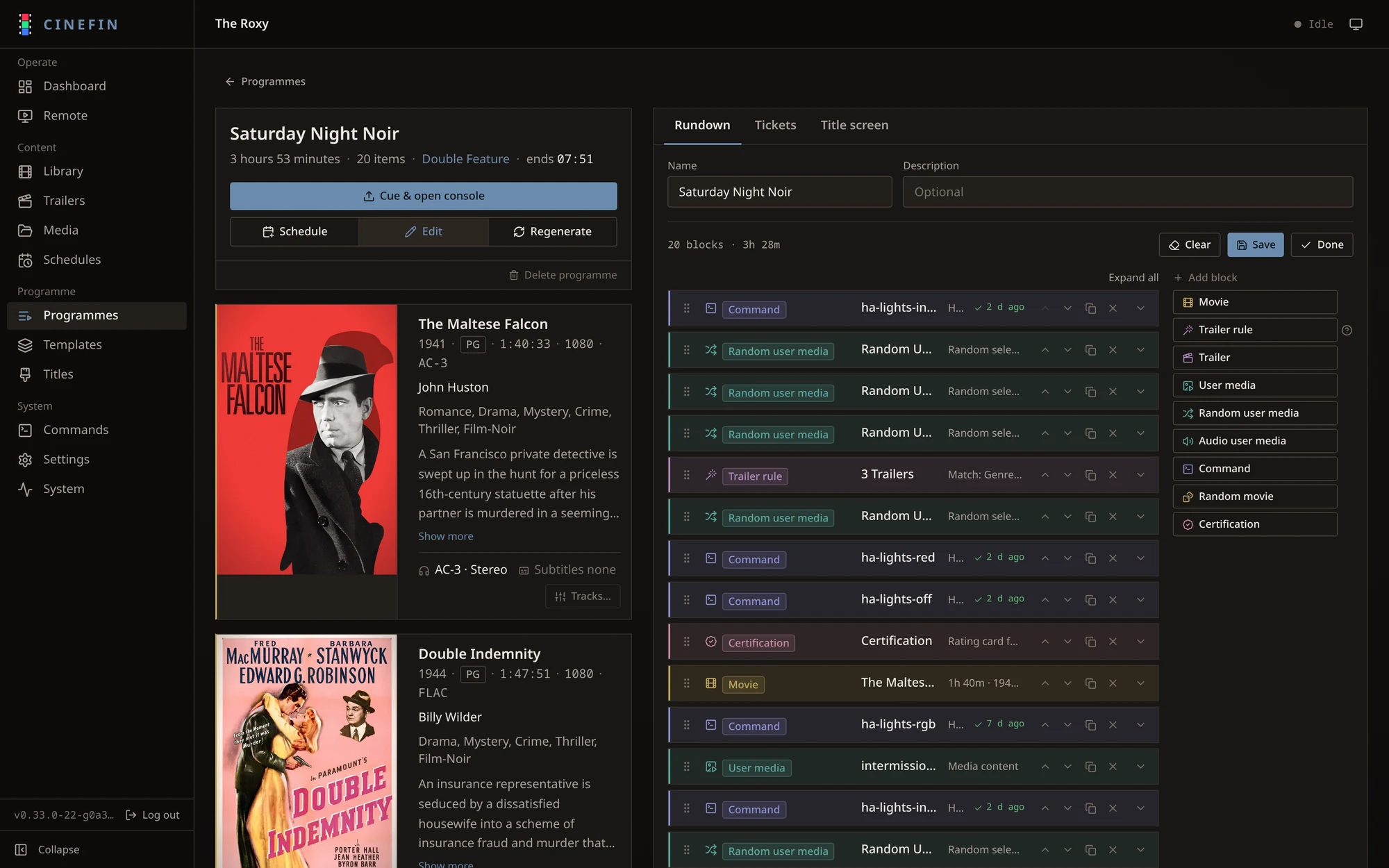 The programme editor